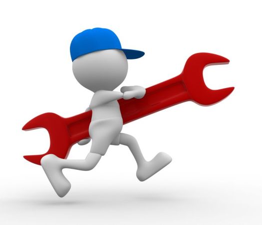 16930979 - 3d people - man, person running with wrench